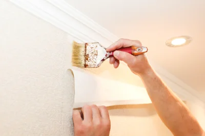 Pose de papier peint au Cheix — revêtements muraux et toiles de verre